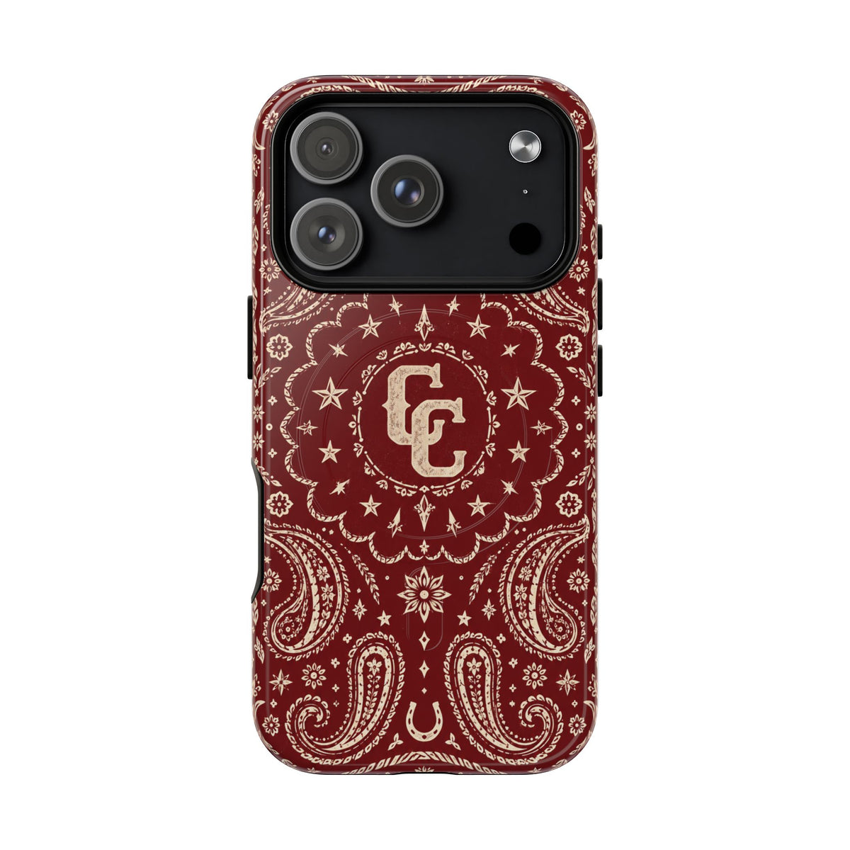 Burgundy Paisley Magnetic Tough Phone Case — Cowboy Culture product view