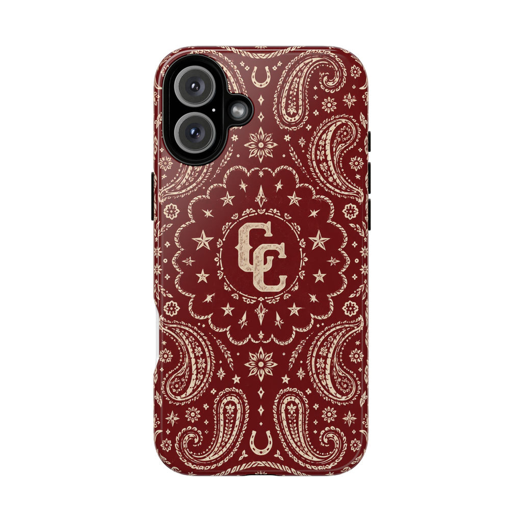 Burgundy Paisley Tough Phone Case — Cowboy Culture product view