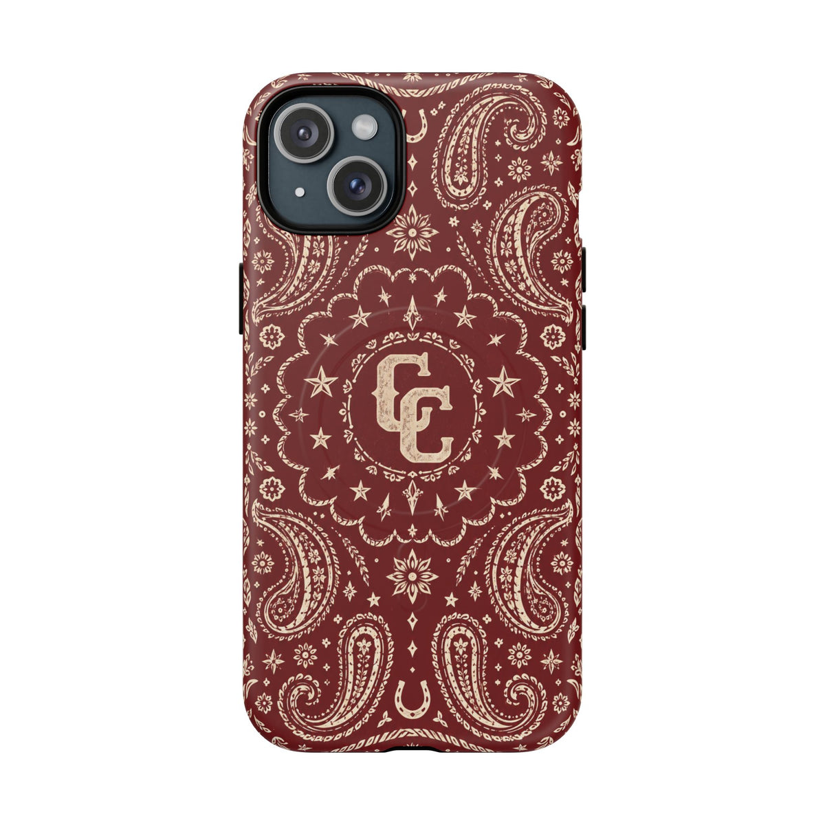 Burgundy Paisley Magnetic Tough Phone Case — Cowboy Culture product view