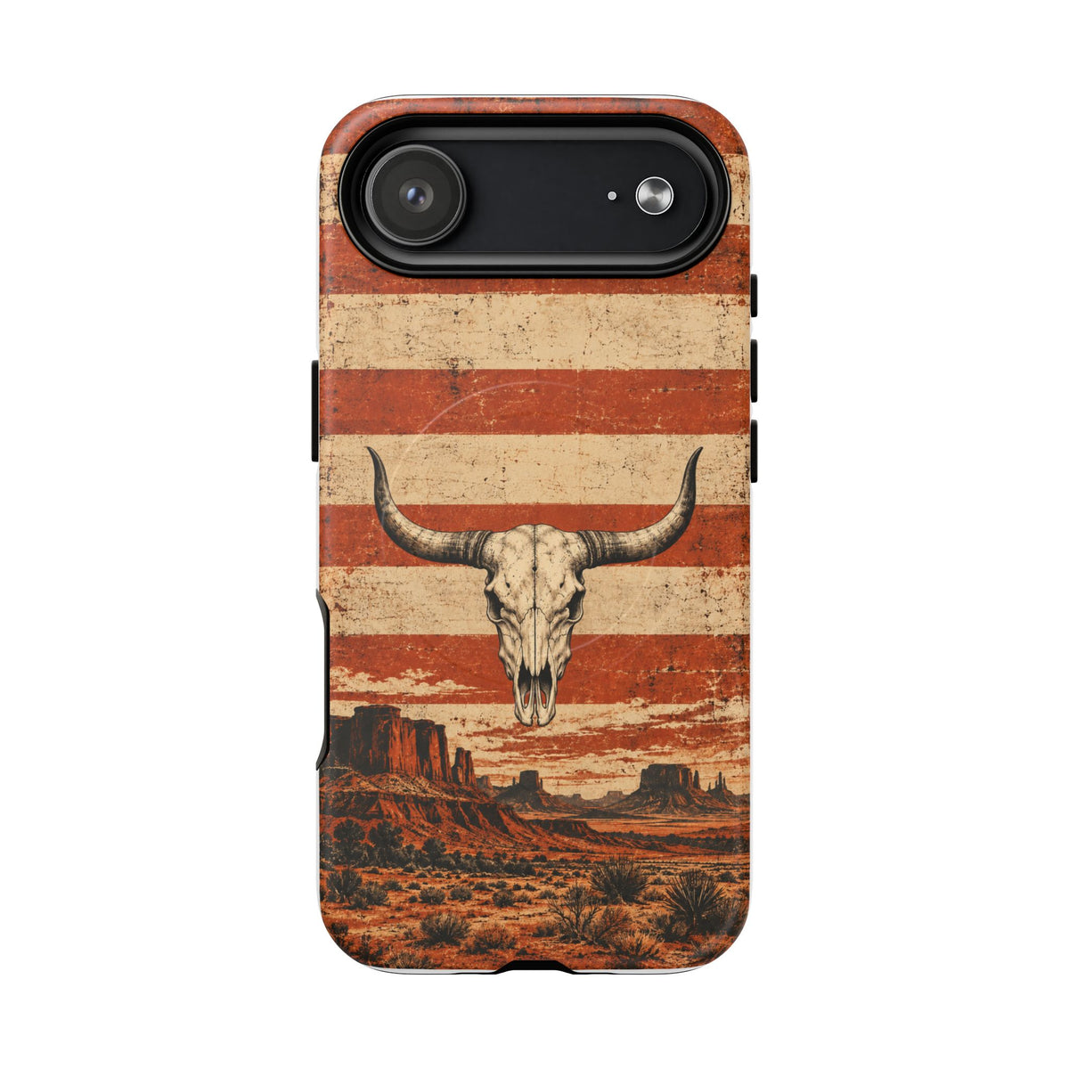 Western Longhorn Skull Magnetic Tough Phone Case — Cowboy Culture product view