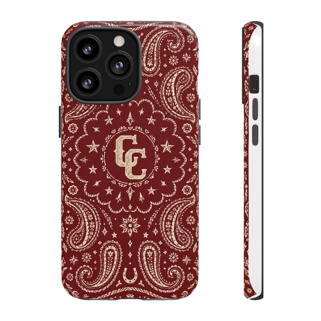 Burgundy Paisley Tough Phone Case — Cowboy Culture product view