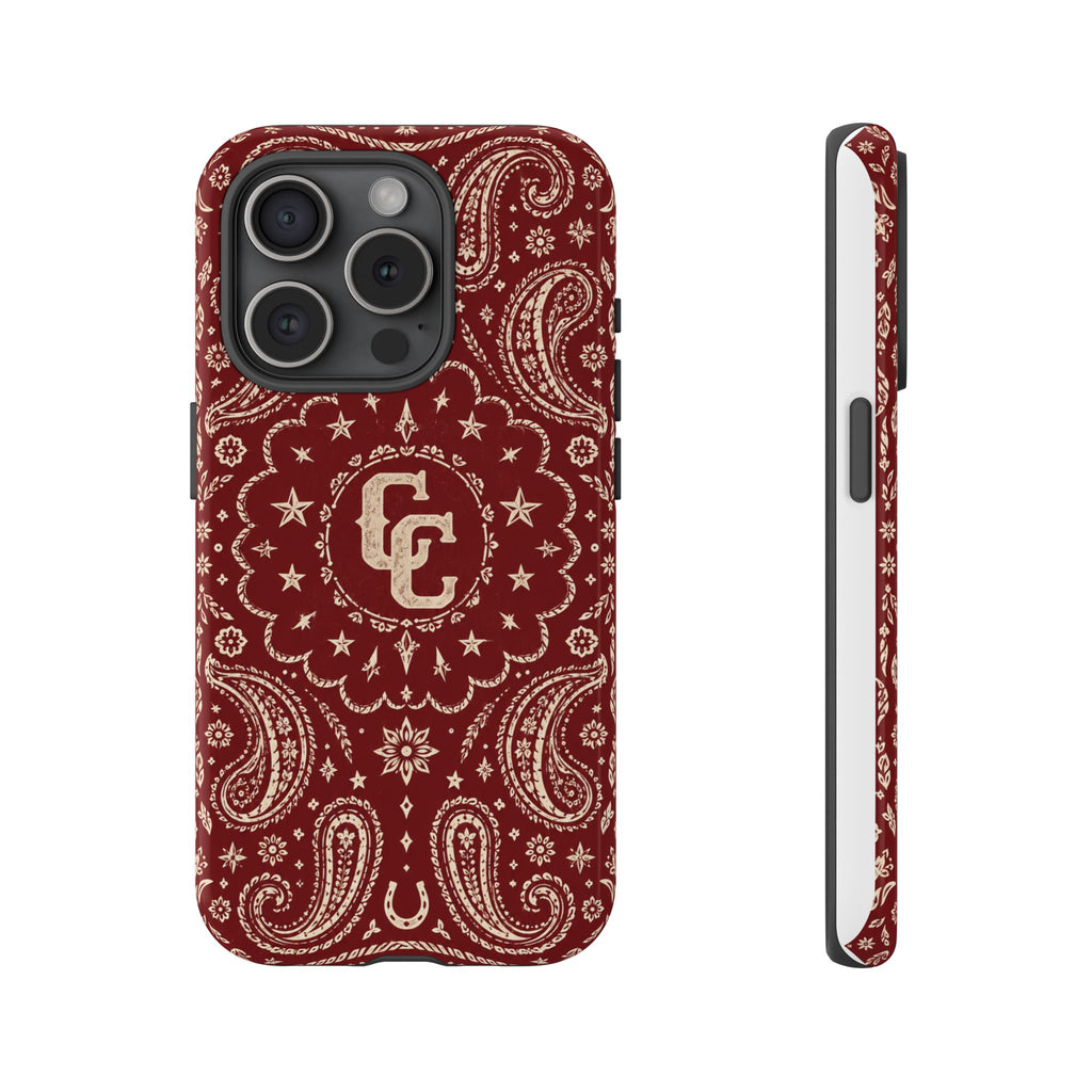 Burgundy Paisley Tough Phone Case — Cowboy Culture product view