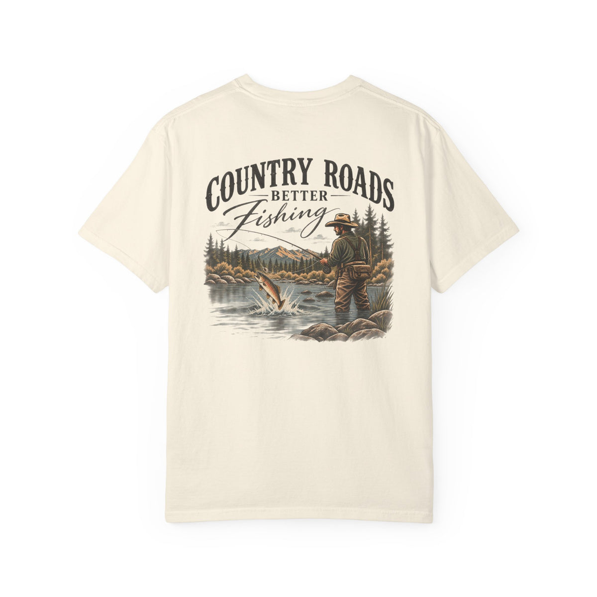 Country fishing t-shirt product view