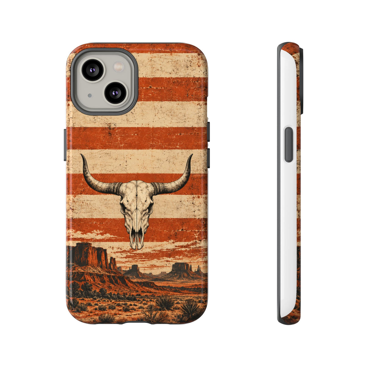 Western Longhorn Skull Tough Phone Case — Cowboy Culture product view