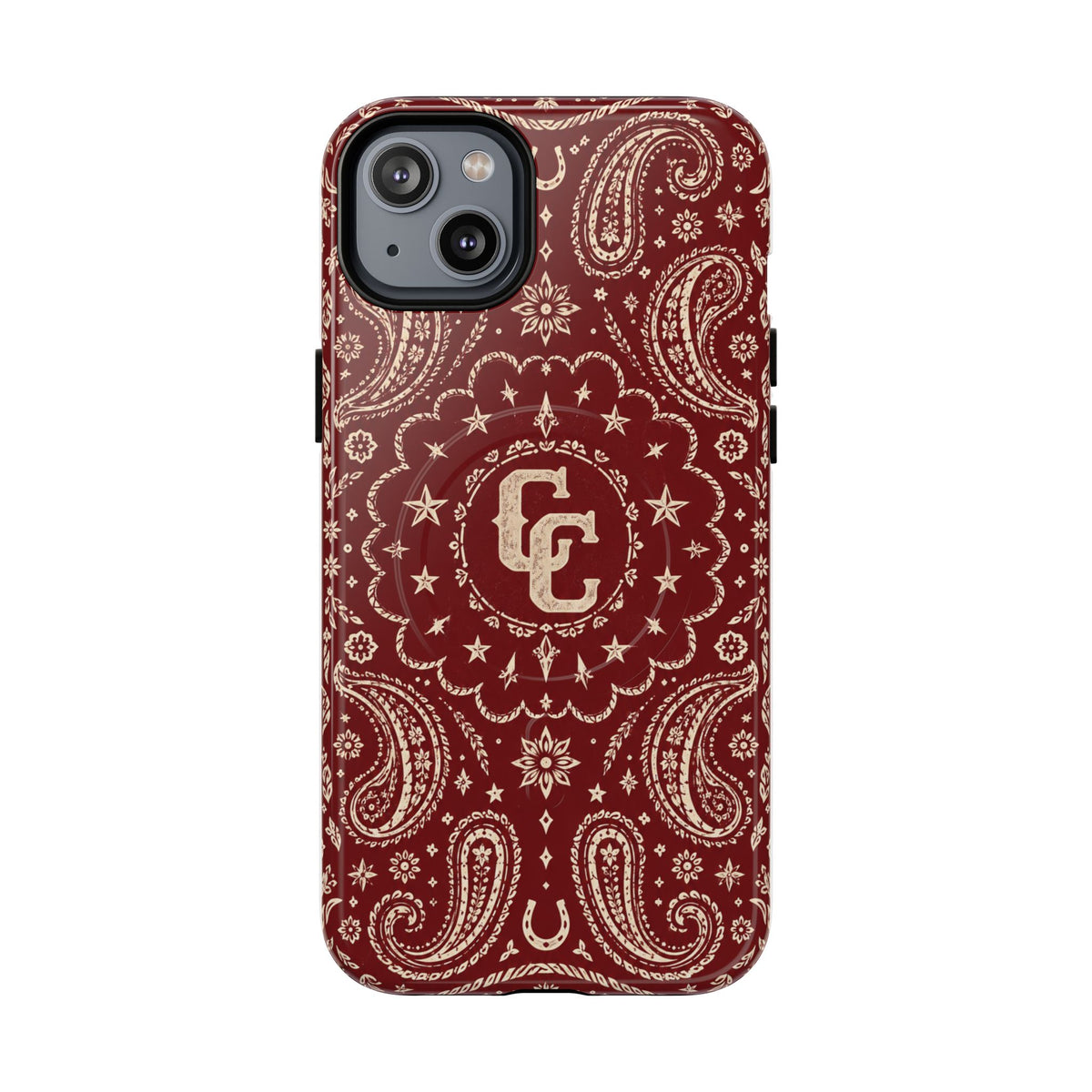 Burgundy Paisley Magnetic Tough Phone Case — Cowboy Culture product view