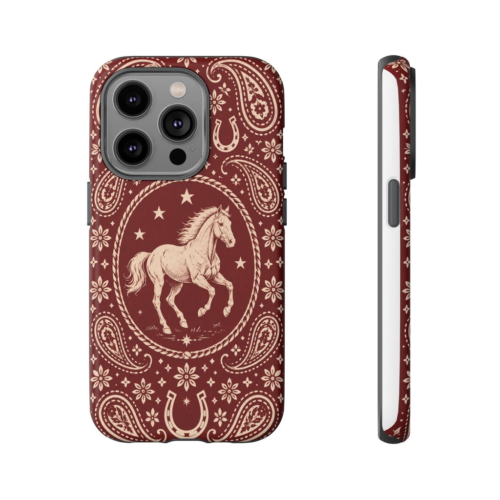 Western Horse Paisley Tough Phone Case — iPhone 14 Pro / Matte