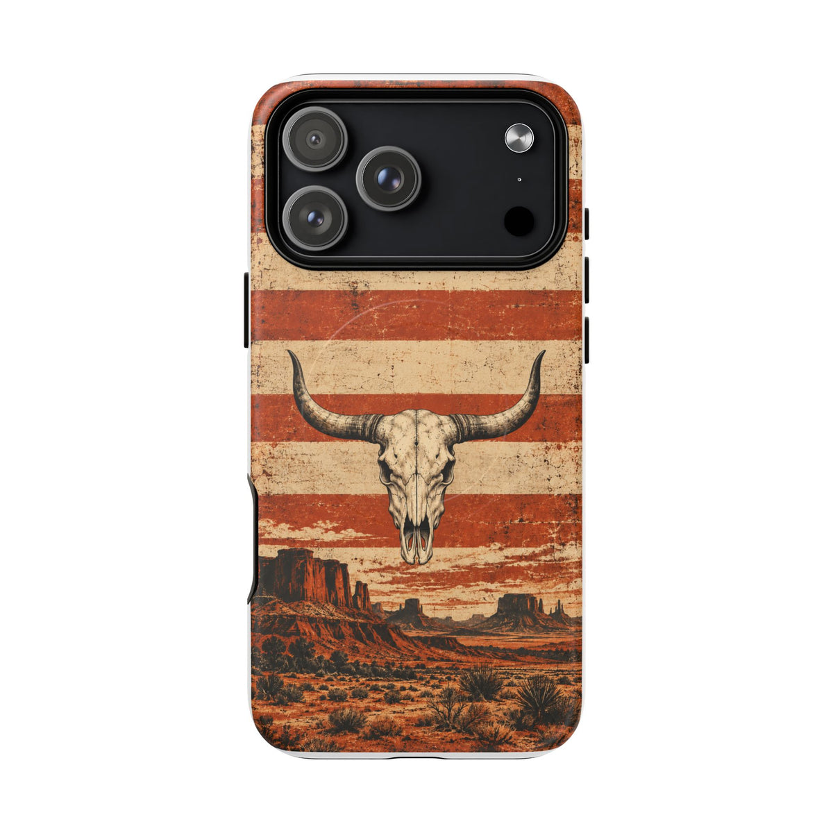 Western Longhorn Skull Magnetic Tough Phone Case — Cowboy Culture product view