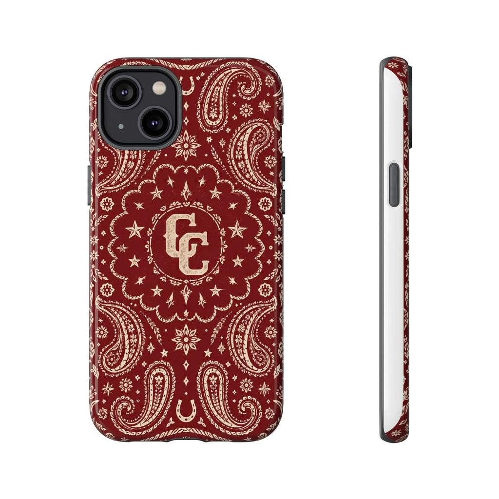 Burgundy Paisley Tough Phone Case — Cowboy Culture product view