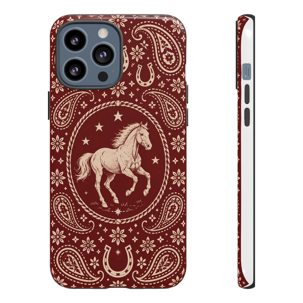 Western Horse Paisley Tough Phone Case — iPhone 13 Pro Max / Glossy