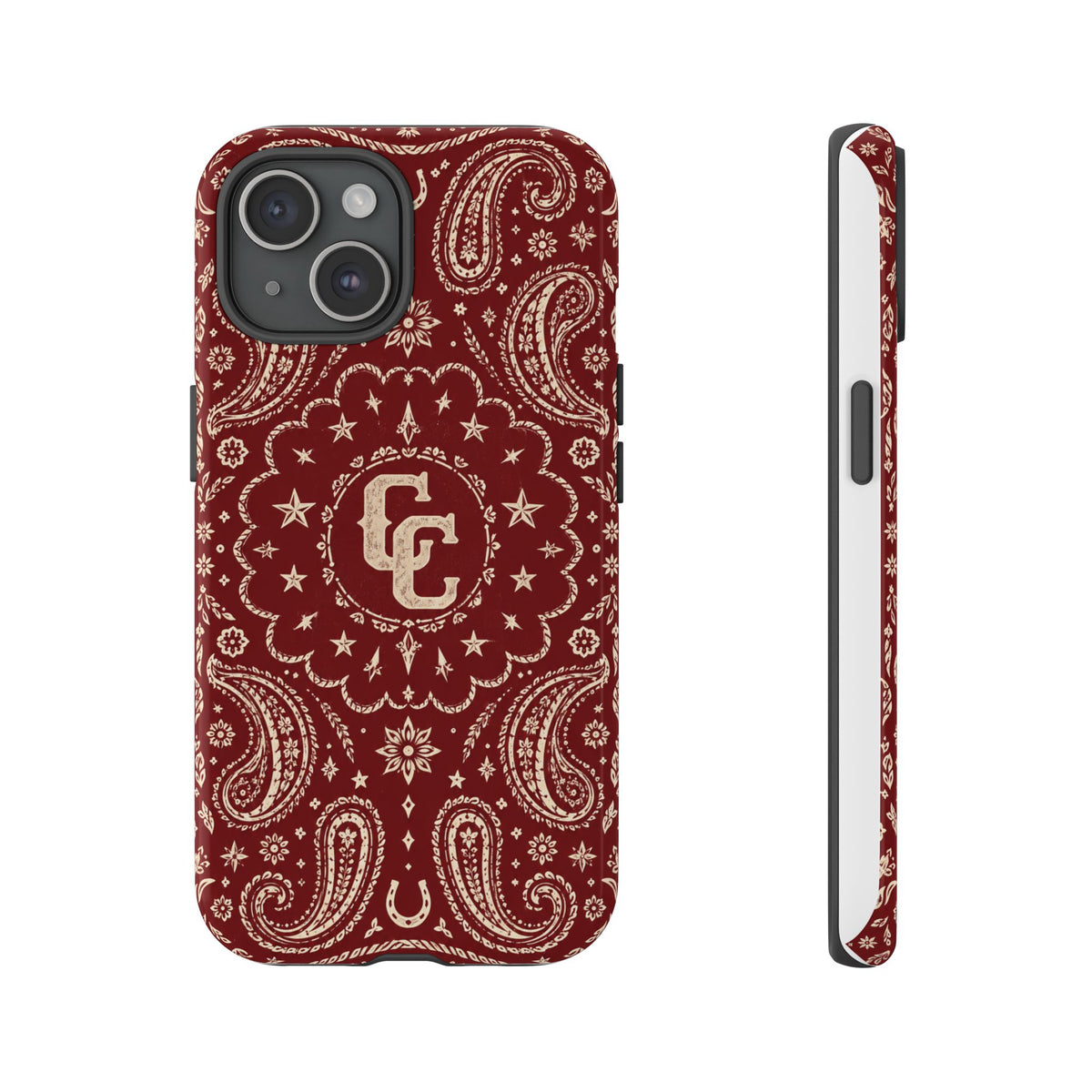 Burgundy Paisley Tough Phone Case — Cowboy Culture product view