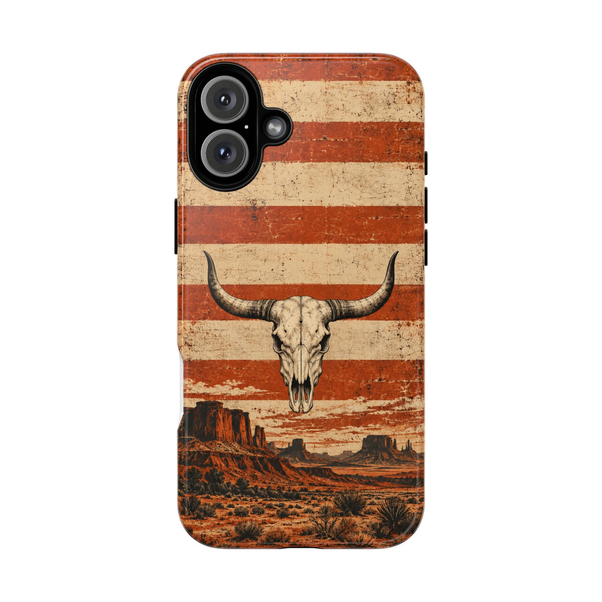 Western Longhorn Skull Tough Phone Case — Cowboy Culture product view