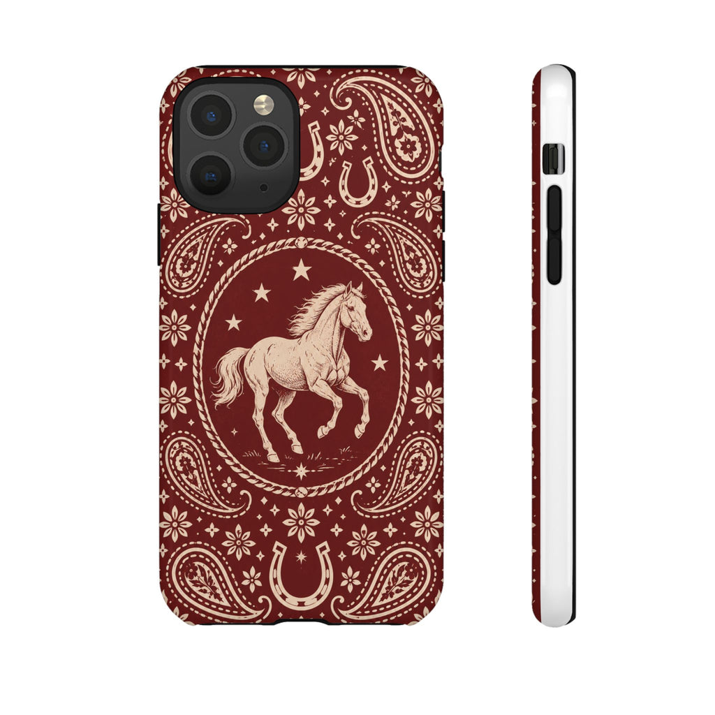 Western Horse Paisley Tough Phone Case — iPhone 11 Pro / Glossy