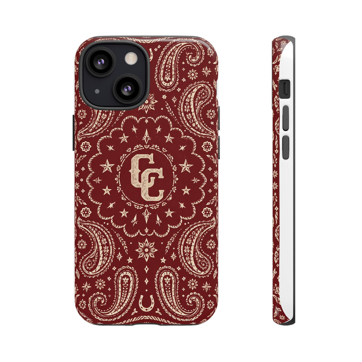 Burgundy Paisley Tough Phone Case — Cowboy Culture product view