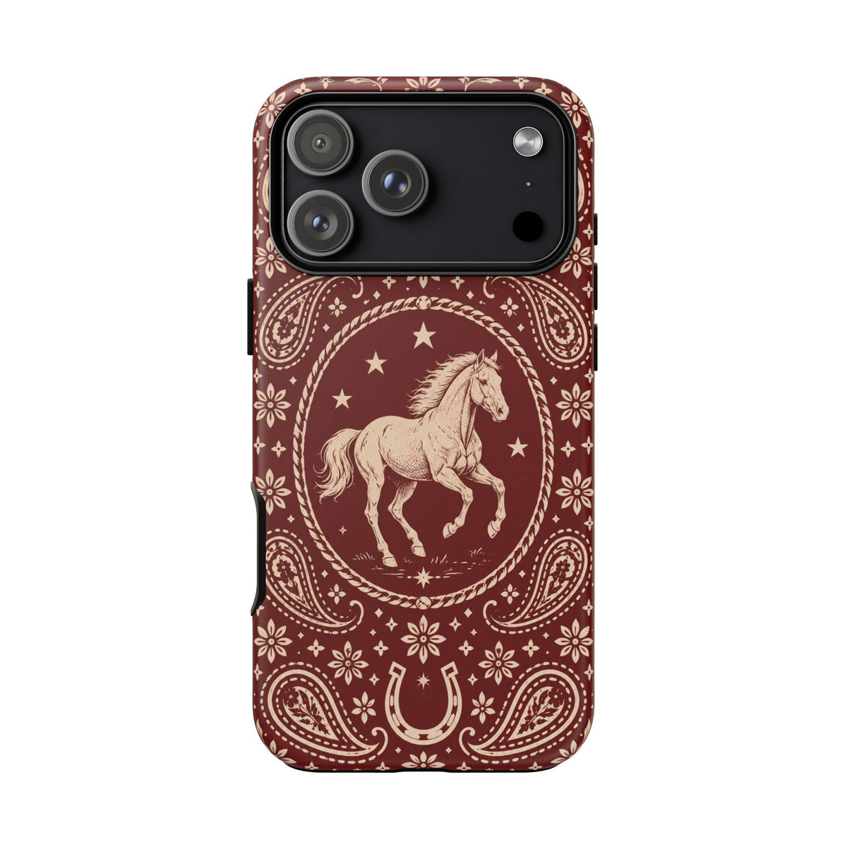 Western Horse Paisley Tough Phone Case — iPhone 17 Pro Max / Matte