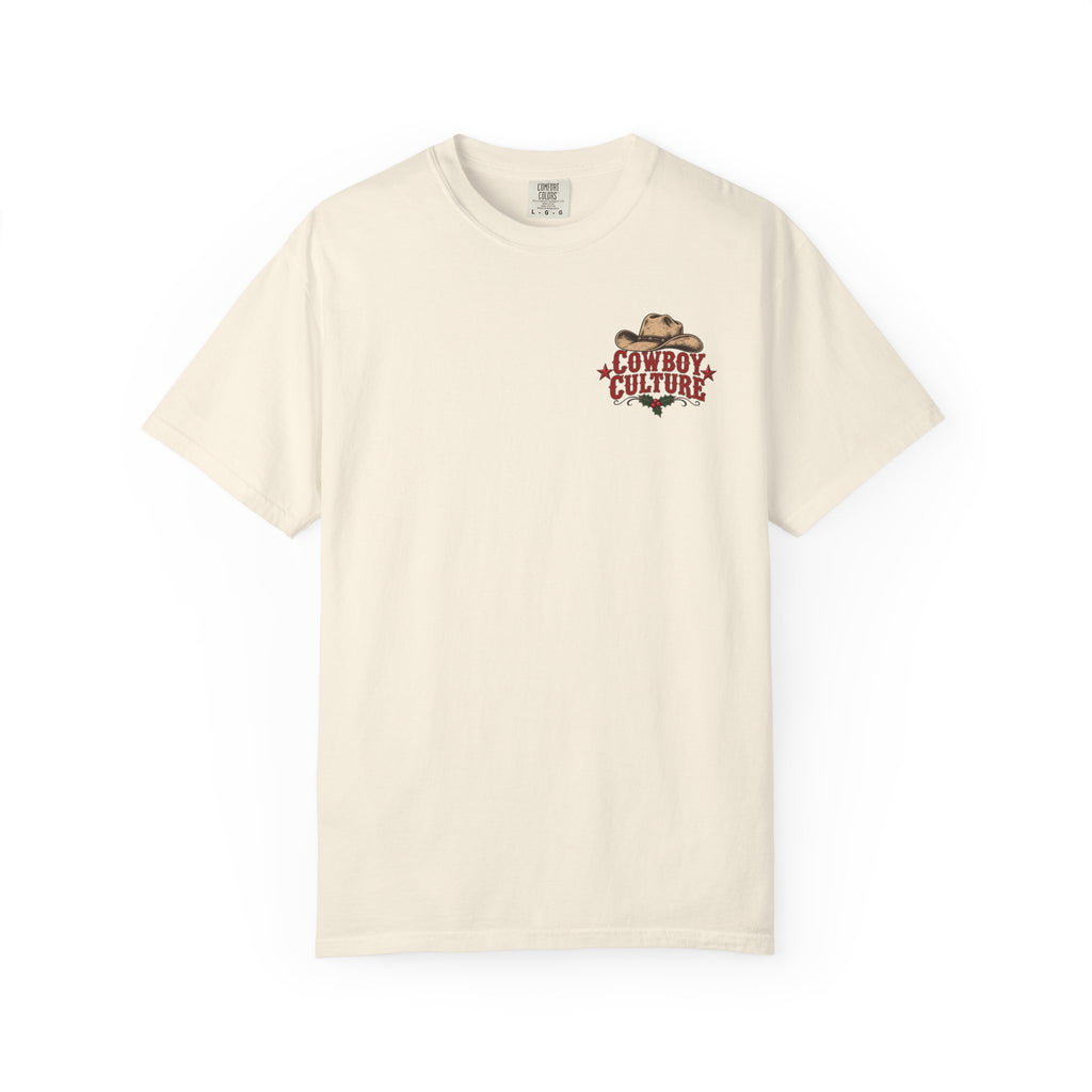 Rodeo Christmas bucking bronc graphic T-shirt