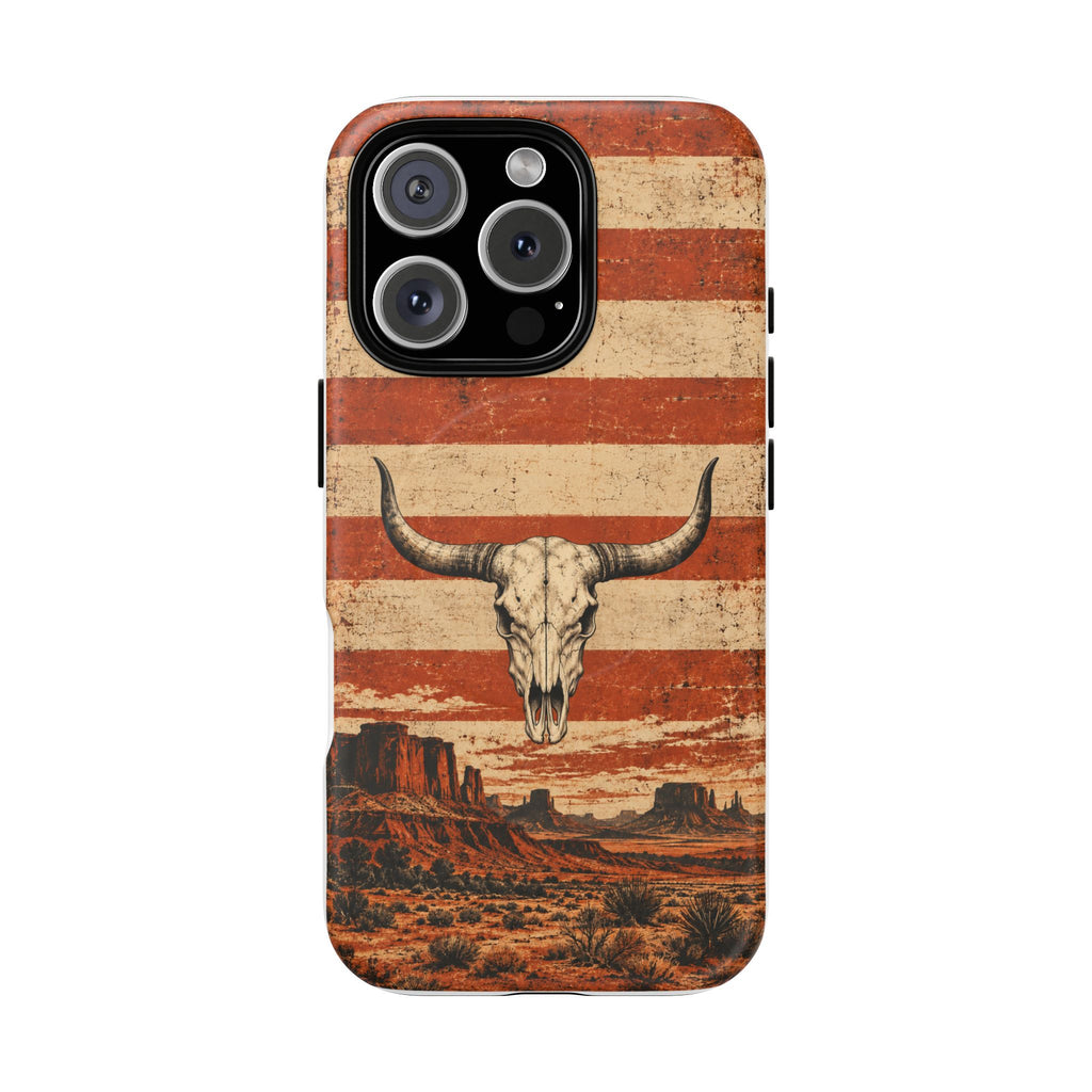 Western Longhorn Skull Magnetic Tough Phone Case — Cowboy Culture product view