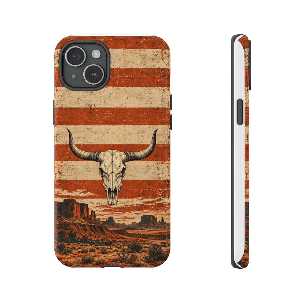 Western Longhorn Skull Tough Phone Case — Cowboy Culture product view