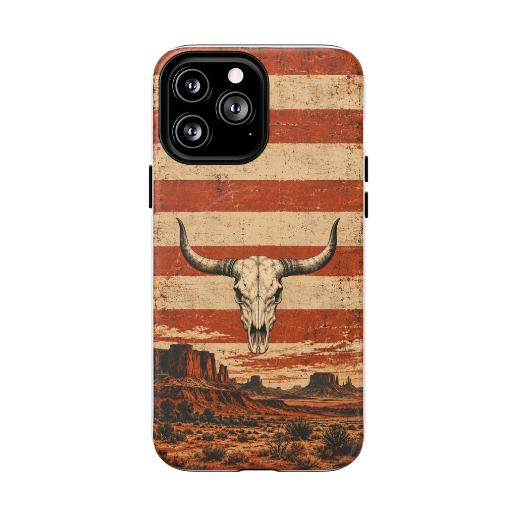 Western Longhorn Skull Magnetic Tough Phone Case — Cowboy Culture product view