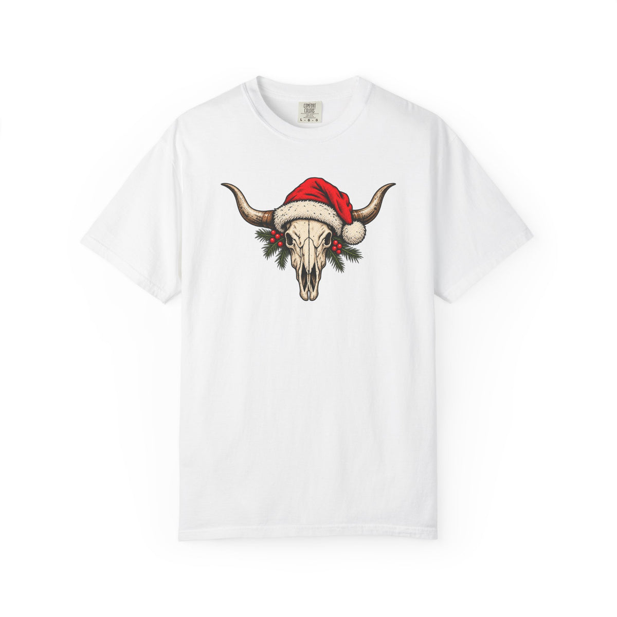 Western Skull Christmas T-Shirt longhorn graphic