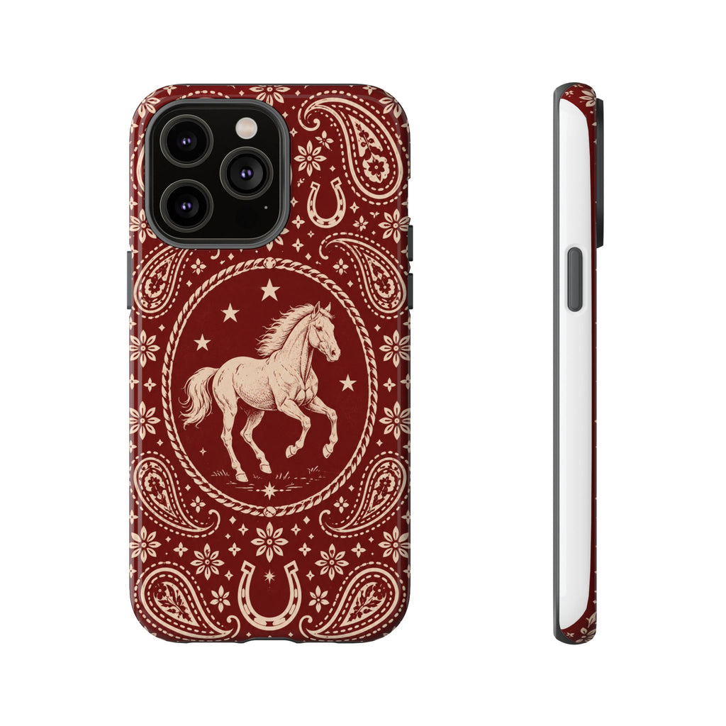Western Horse Paisley Tough Phone Case — iPhone 14 Pro Max / Glossy