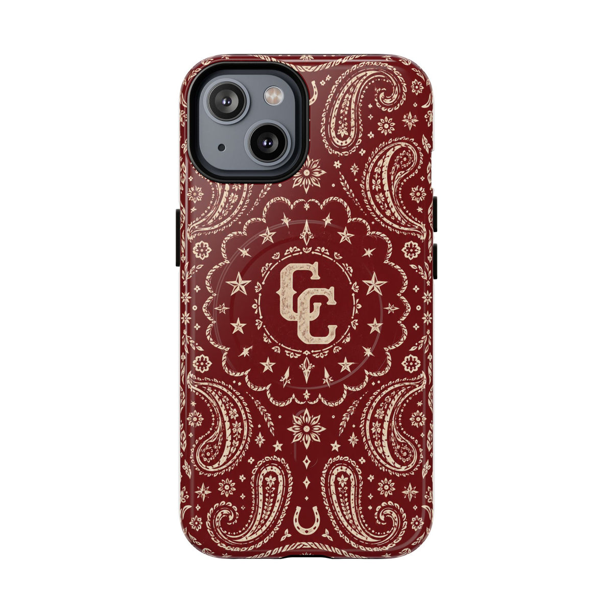 Burgundy Paisley Magnetic Tough Phone Case — Cowboy Culture product view