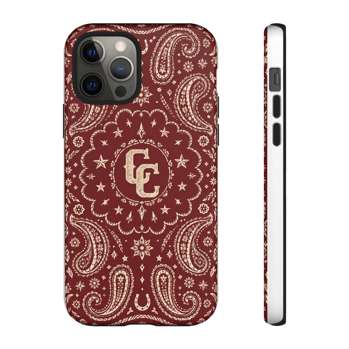 Burgundy Paisley Tough Phone Case — Cowboy Culture product view