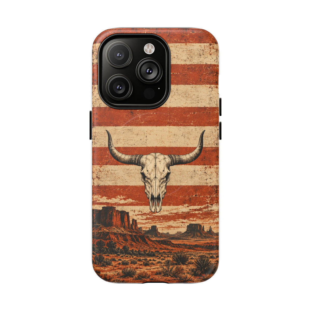 Western Longhorn Skull Magnetic Tough Phone Case — Cowboy Culture product view