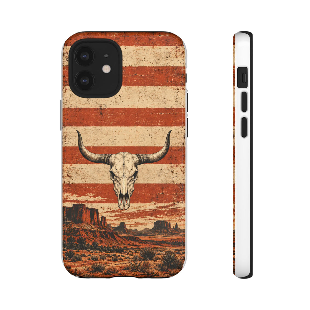 Western Longhorn Skull Tough Phone Case — Cowboy Culture product view