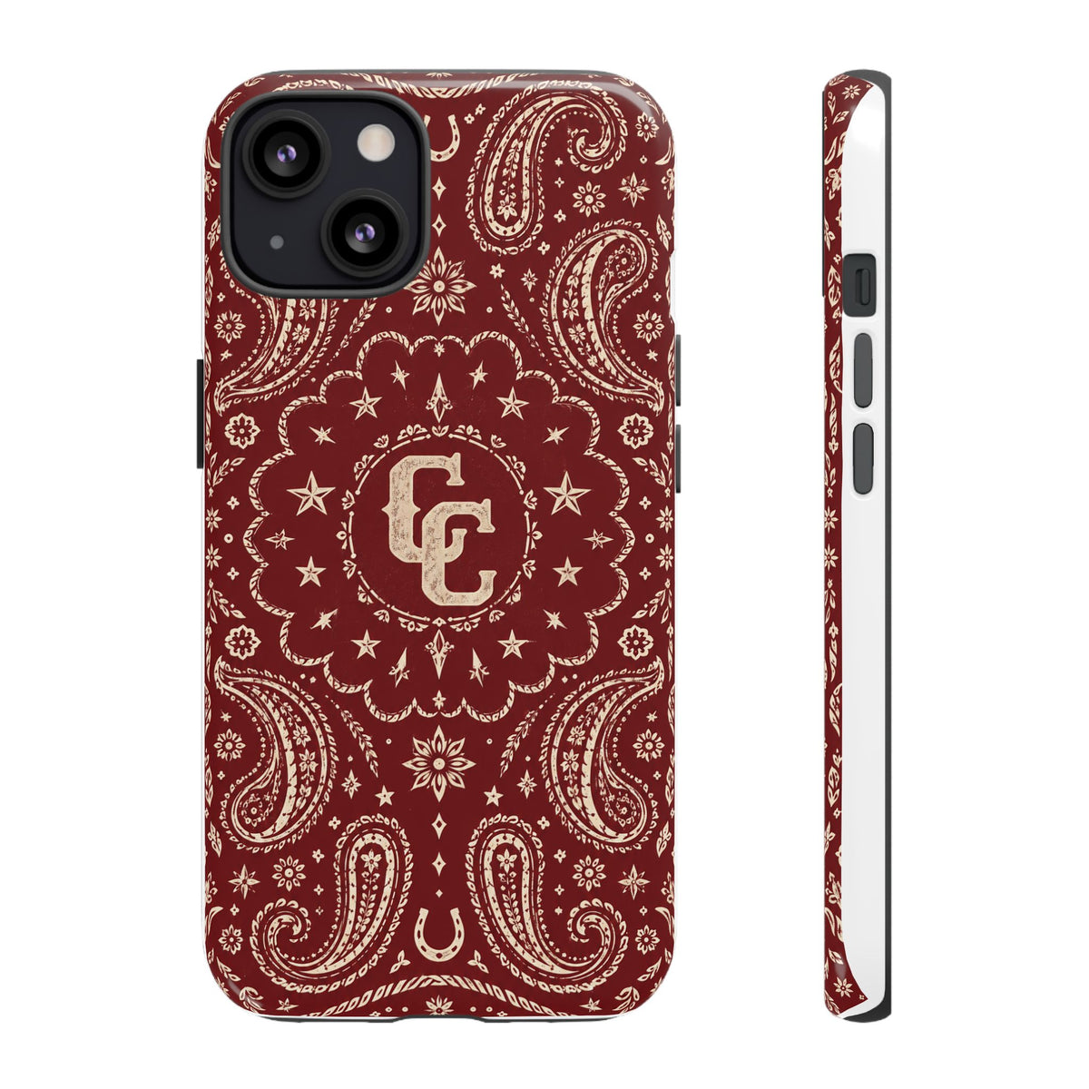Burgundy Paisley Tough Phone Case — Cowboy Culture product view