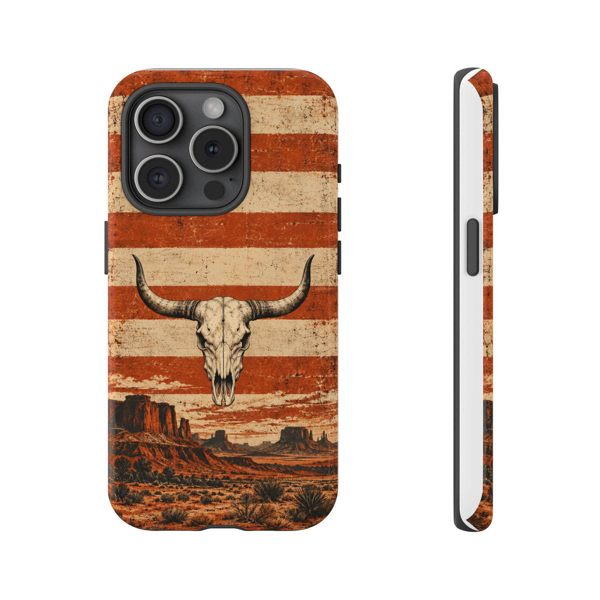 Western Longhorn Skull Tough Phone Case — Cowboy Culture product view