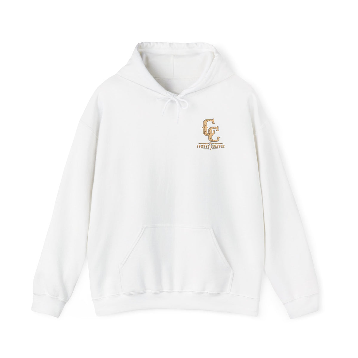 Cowboy Culture Badge western hoodie — apparel mockup