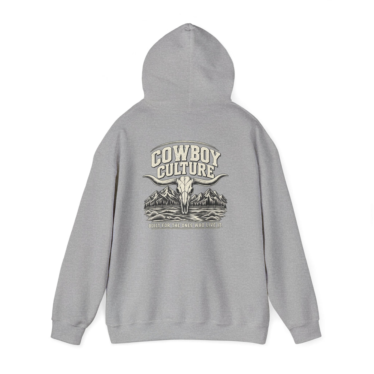 Cowboy Culture Mountain Skull western hoodie — product view