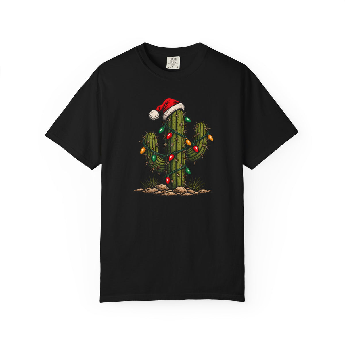 Western Christmas cactus graphic T-shirt
