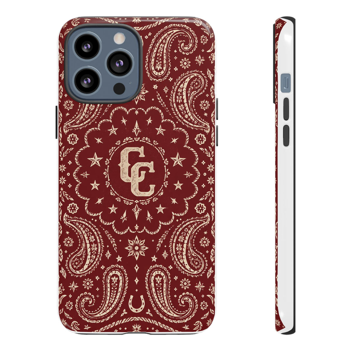 Burgundy Paisley Tough Phone Case — Cowboy Culture product view
