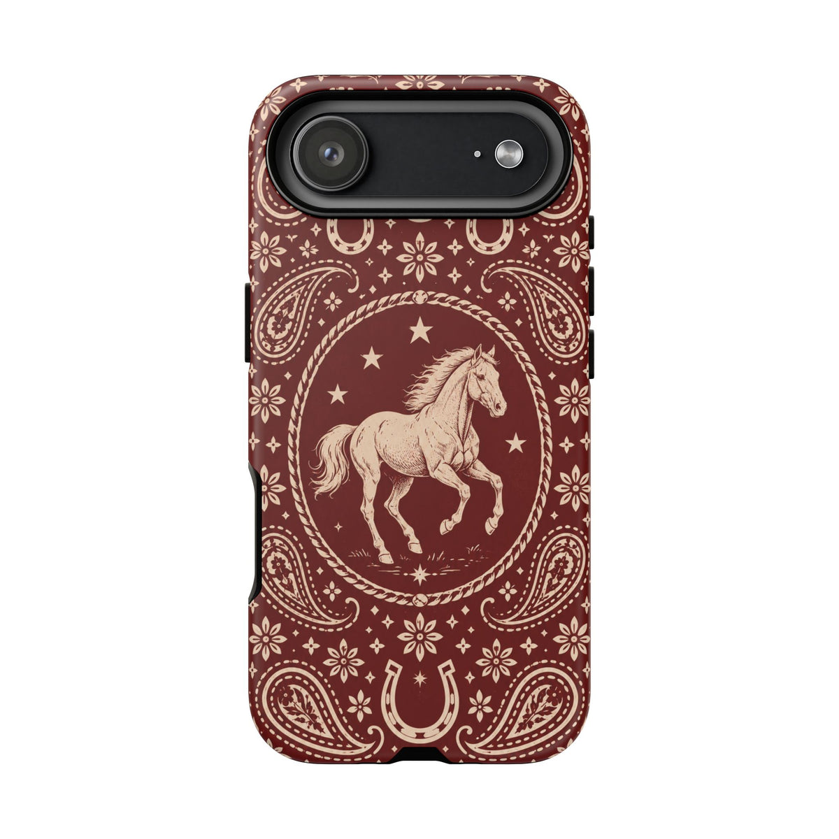 Western Horse Paisley Tough Phone Case — iPhone 17 Air / Matte