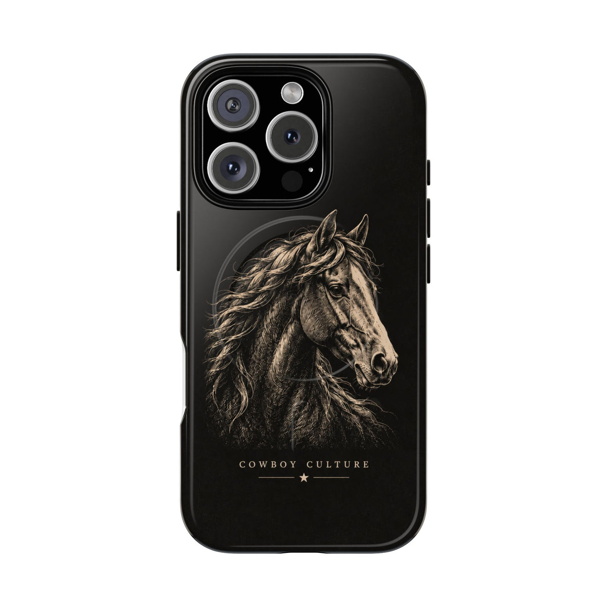 Cowboy Horse Tough Magnetic Phone Case — iPhone 16 Pro / Glossy