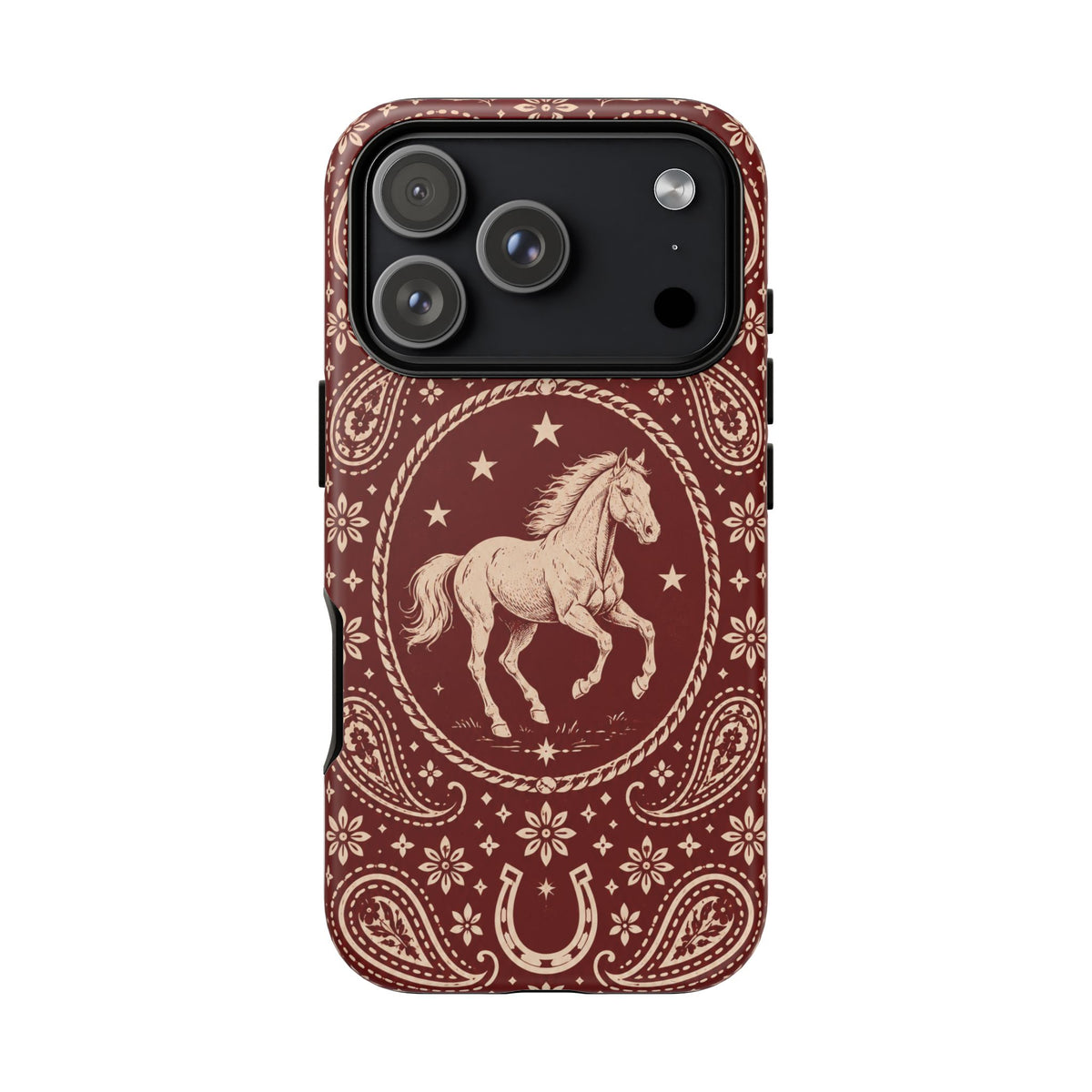 Western Horse Paisley Tough Phone Case — iPhone 17 Pro / Matte