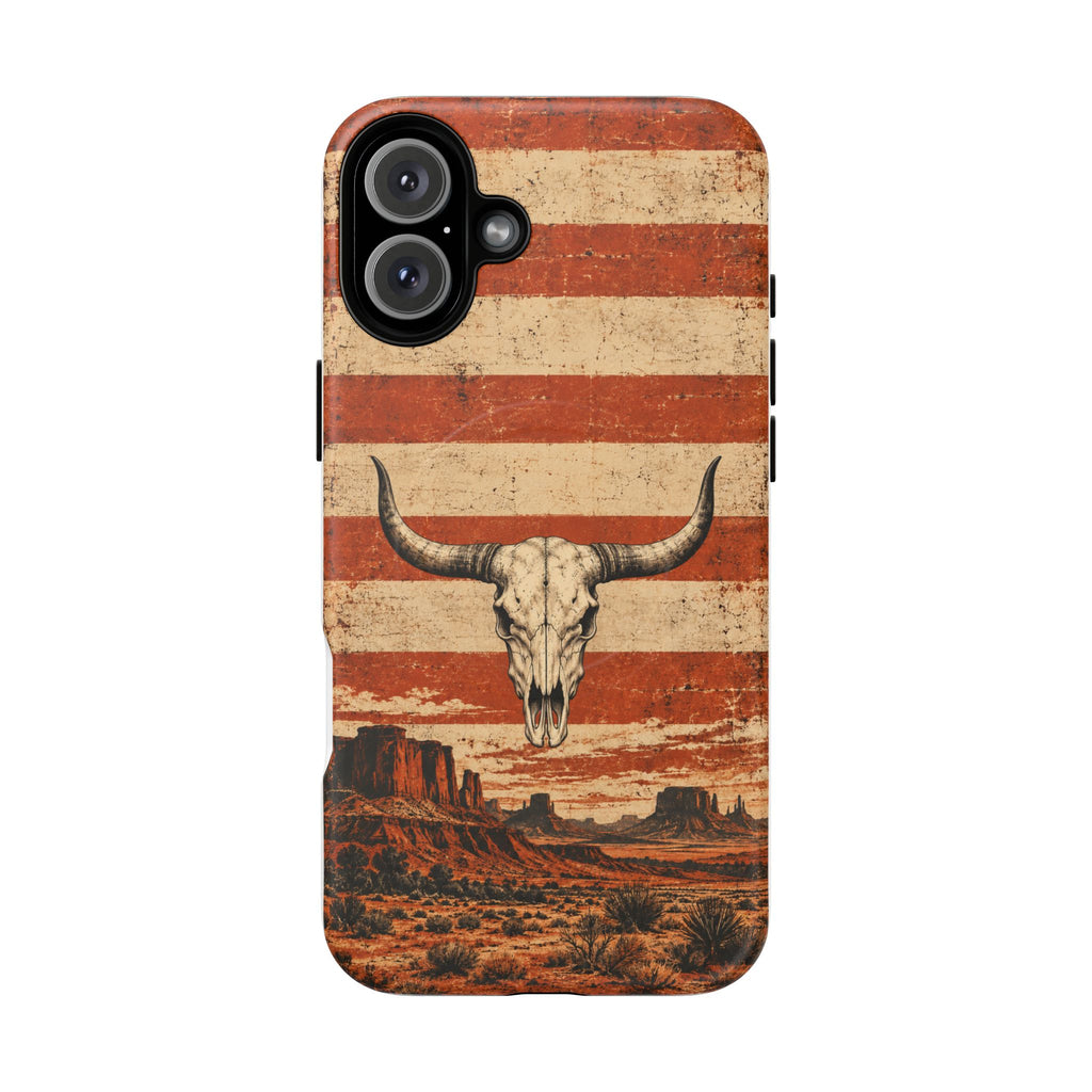 Western Longhorn Skull Magnetic Tough Phone Case — Cowboy Culture product view