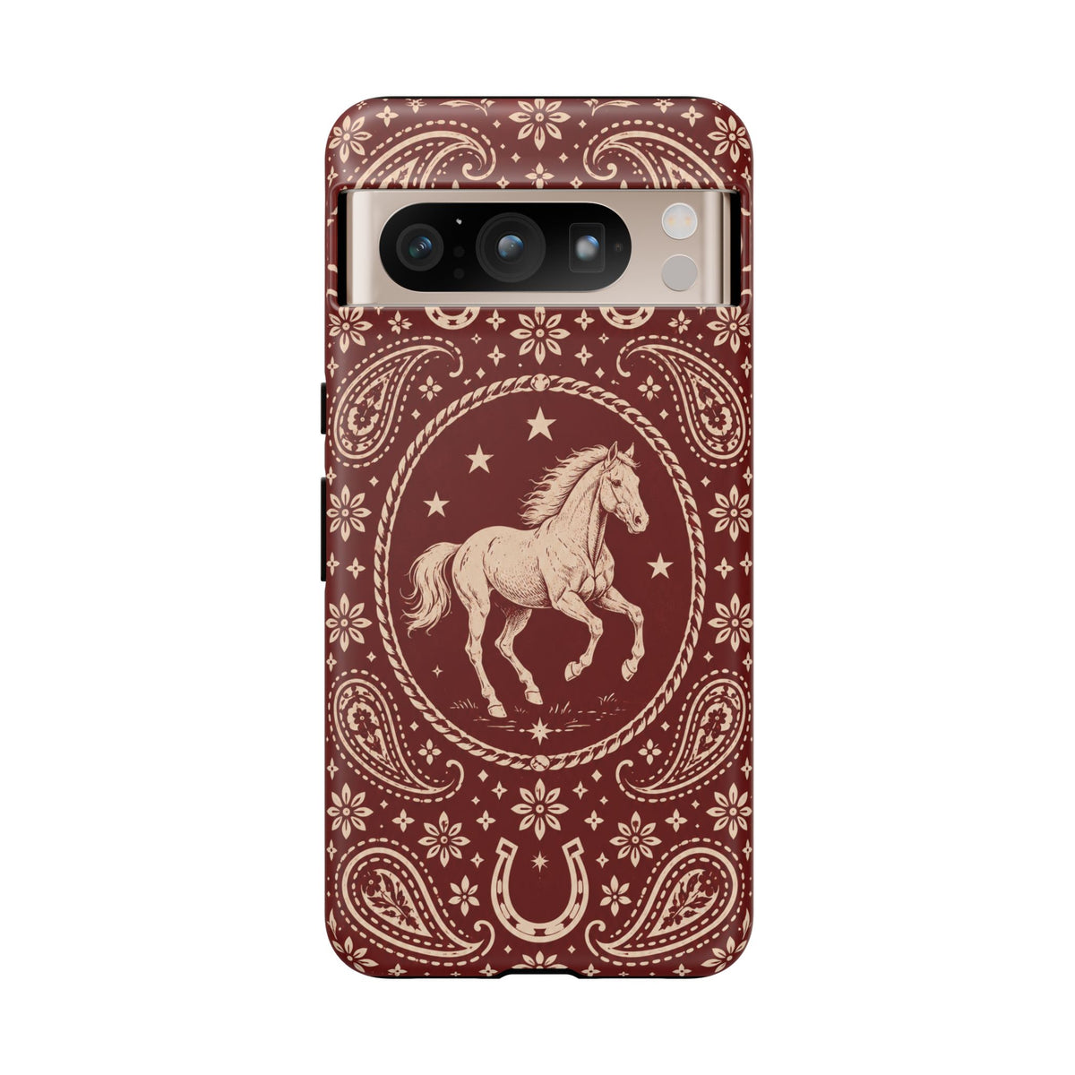 Western Horse Paisley Tough Phone Case — Google Pixel 8 Pro / Matte
