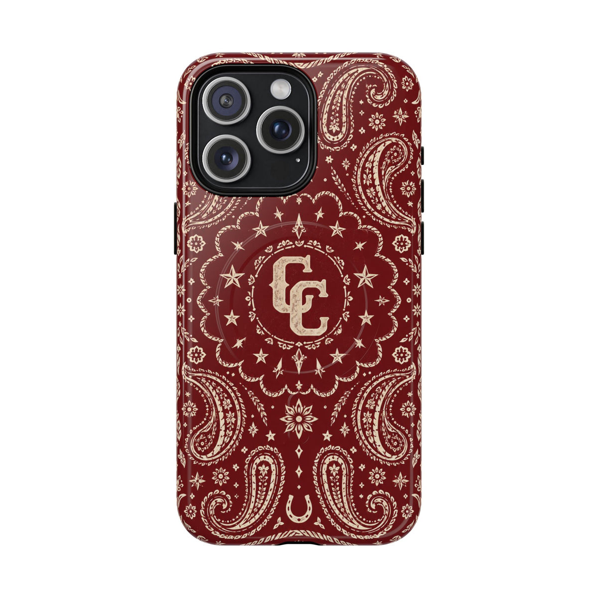 Burgundy Paisley Magnetic Tough Phone Case — Cowboy Culture product view