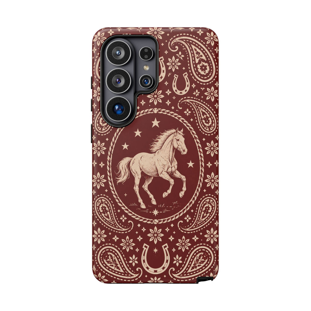 Western Horse Paisley Tough Phone Case — Samsung Galaxy S26 Ultra / Matte