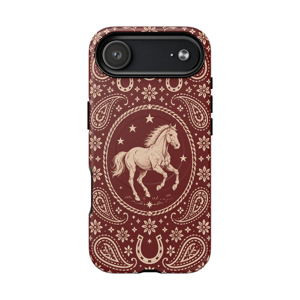 Tough Magnetic Case – Vintage Western Horse Paisley Design — iPhone 17 Air / Matte