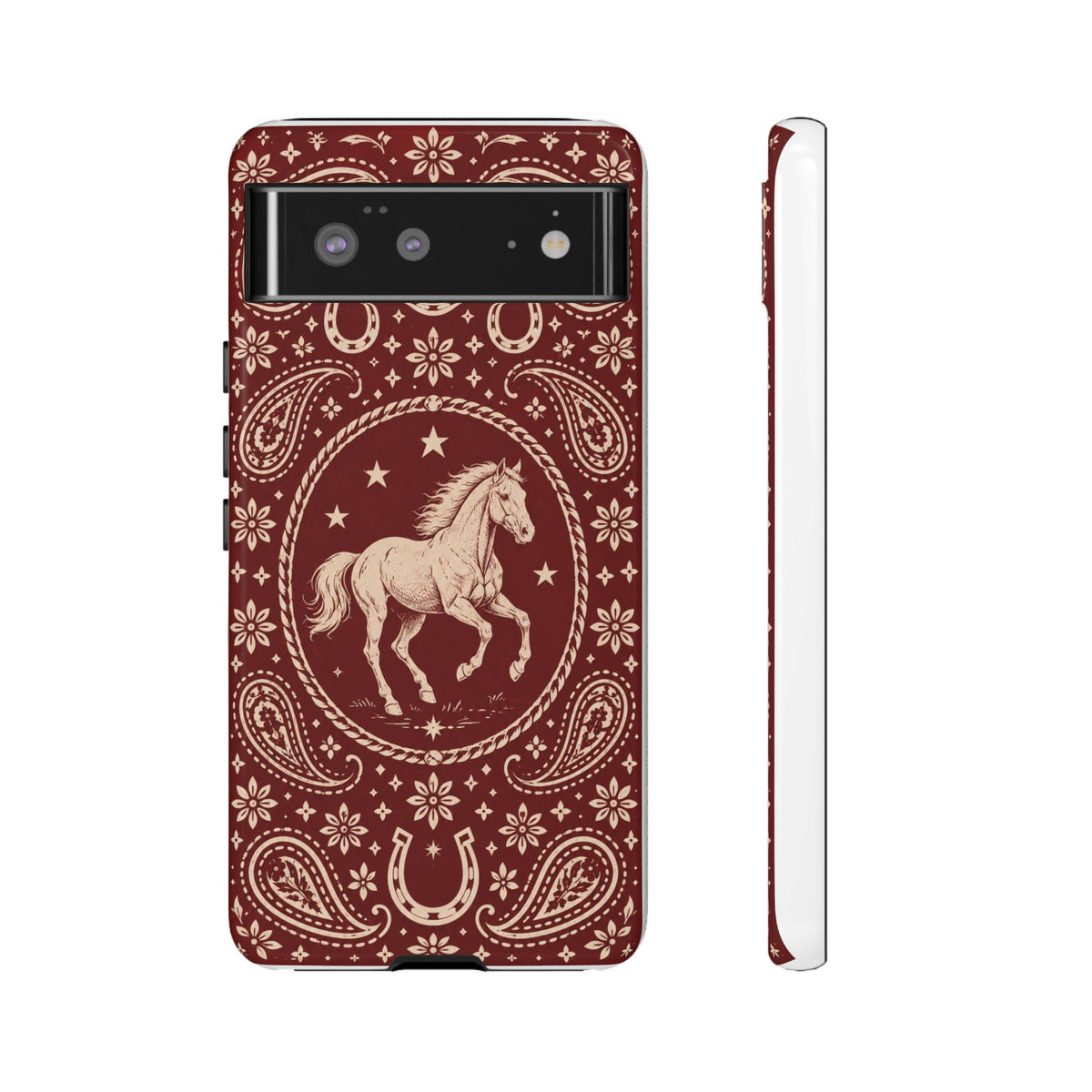 Western Horse Paisley Tough Phone Case — Google Pixel 6 / Glossy