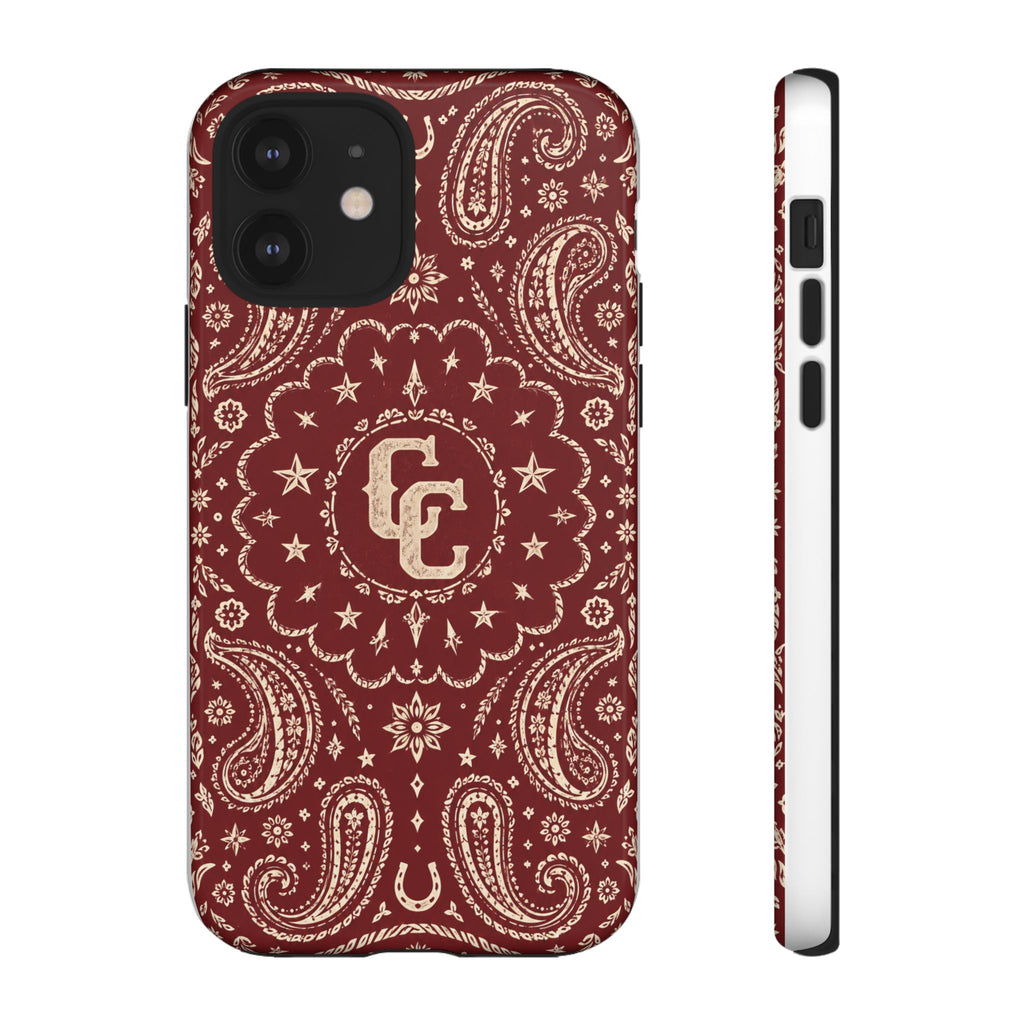 Burgundy Paisley Tough Phone Case — Cowboy Culture product view
