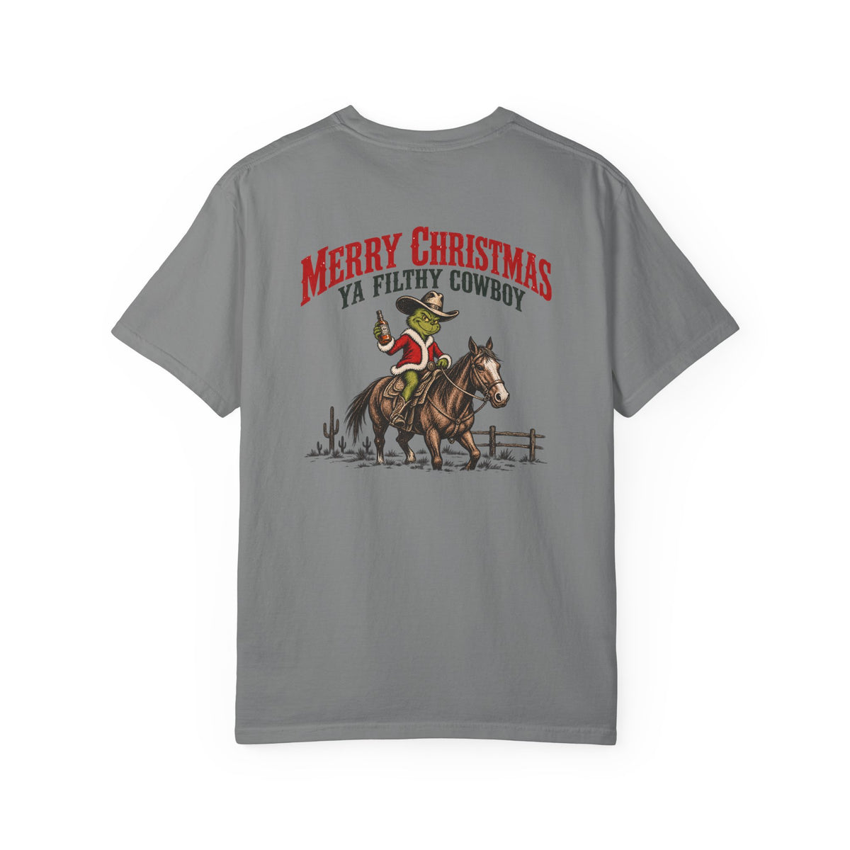 Merry Christmas Ya Filthy Cowboy tee product view