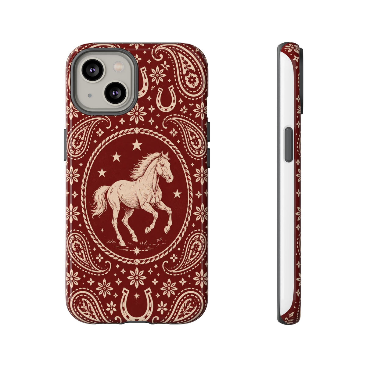 Western Horse Paisley Tough Phone Case — iPhone 14 / Glossy
