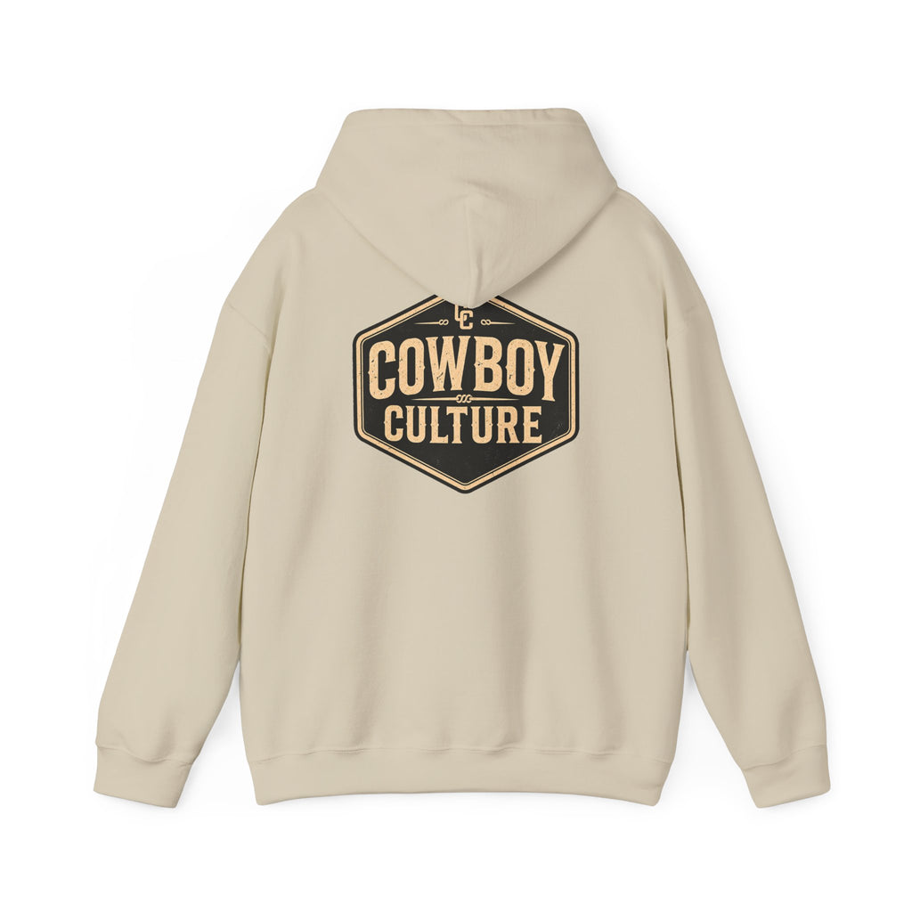 Cowboy Culture Badge western hoodie — detail view