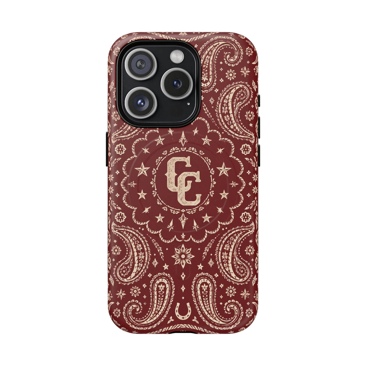 Burgundy Paisley Magnetic Tough Phone Case — Cowboy Culture product view