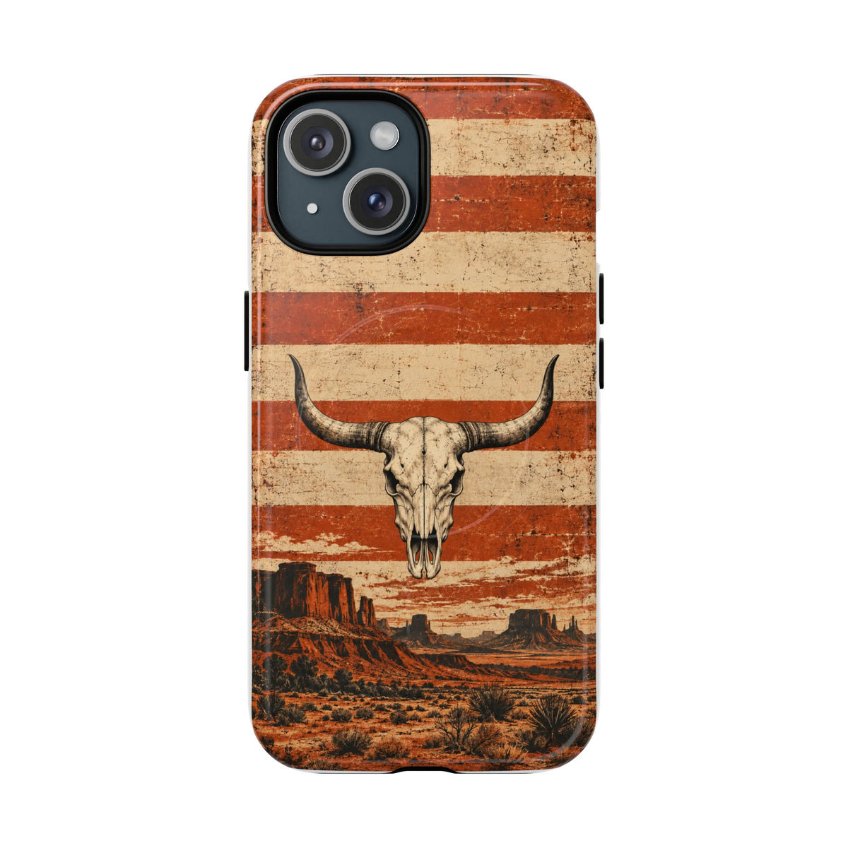 Western Longhorn Skull Magnetic Tough Phone Case — Cowboy Culture product view