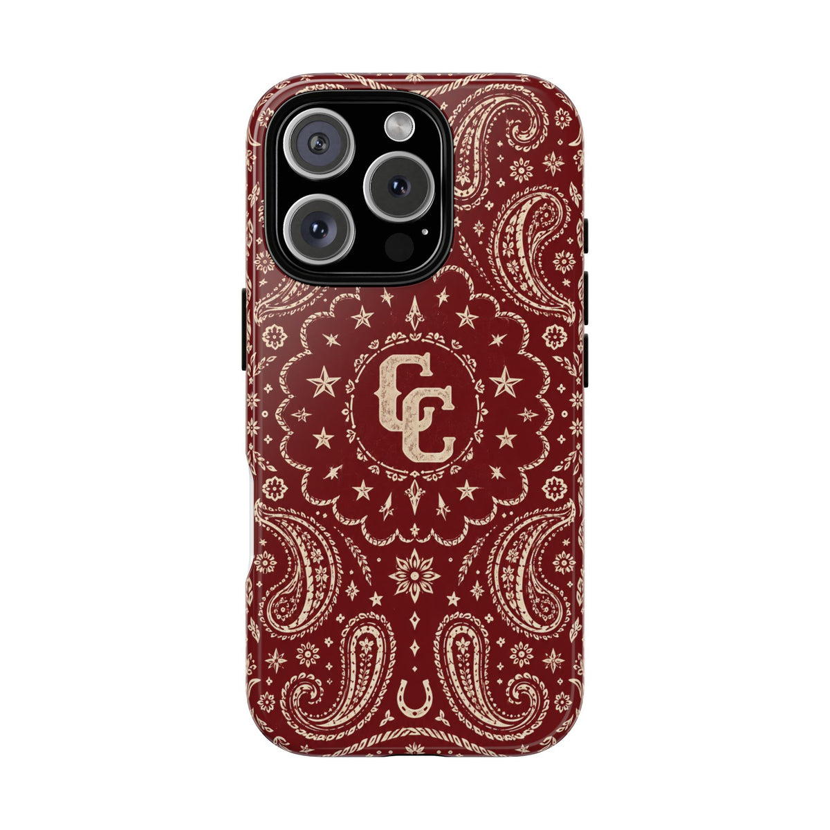 Burgundy Paisley Tough Phone Case — Cowboy Culture product view